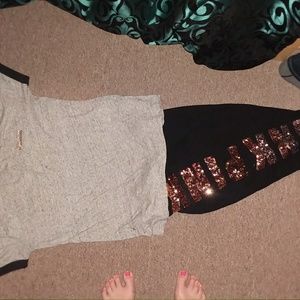 PINK bling outfit. Matching set.